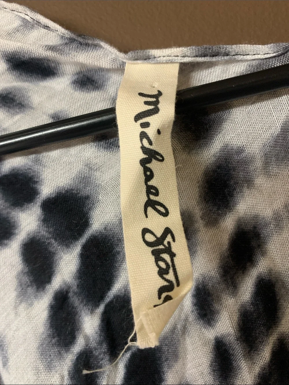 Michael Stars Ruana Scarf Wrap Kimono Black Tie Dye Boho OSFM